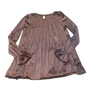 RJ 220 Velour Blouse Top Shirt Sz M Y2K Babydoll Style